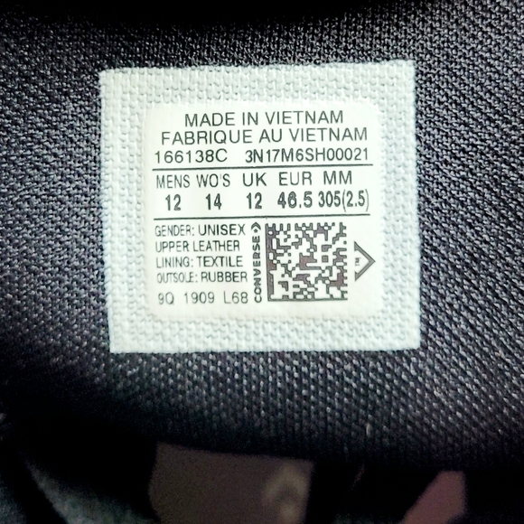 Converse CTAS Hi Black Lilac Mist Vintage White Men's 12 - Picture 6 of 6